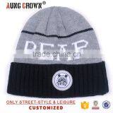 Custom Acrylic Cuff Beanie Knitted Hat With Custom Patch thumbnail-3
