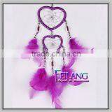 Double Love Heart Dream Catchers With Feathers Wall or Car Hanging Ornament Dceor thumbnail-5