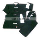 Unisex black with red handmade buttons long sleeves Chinese Tang fitted costume