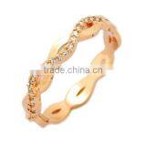 Twisted Gold Pave Micro CZ Full Finger Ring thumbnail-1