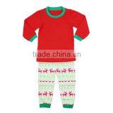 Wholesale Boys Girls Red/green Blank Shirt Pajamas Little Deer Printed Pajamas Boutique Children Clothing Christmas Pajamas Kids thumbnail-2