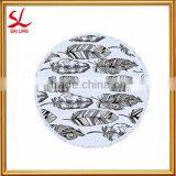 Round Cute Baby Beach Towel Feather Printed Cotton Beach Towel for Kids thumbnail-1