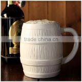 Munich Ceramic Mug Beer Barrel Stein With White Color thumbnail-2
