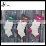 Monogrammed Personalized Burlap Christmas Stocking thumbnail-4