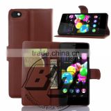 Top Selling Durable Magnetic flip leather wallet case with card slots For Wiko Highway pure leather case fast delivery