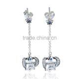 Long Fashion Design Raw Material Engraved Hanging Pave Diamond Earrings thumbnail-5