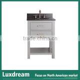 24''Three - Holes Faucet Bathroom Vanity Set With Granite Top - Gray