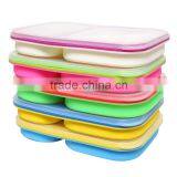 High Quality 2 Layer Silicone Food Container Lunch Box Dinner Plate Sets thumbnail-4