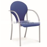 Portable metal frame dining chair stackable fabric banquet chair