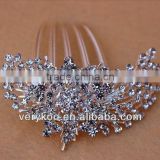 2014 fashion germanium statement hair jewelry fancy rhinestone alloy hair accessories comb for womenFCM-30008