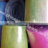 24 Rows Crystal Wedding Mesh Ribbon Gold Color for Decoration Candle &cake 12CM*10yard thumbnail-3
