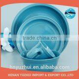 Hot Sale Embossment 16pcs Blue Striped Dinnerware Set/blue Painted Dinner Set for Promotion thumbnail-1