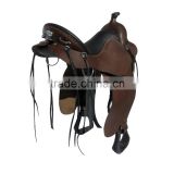 2016 Custom Trail Saddle - WESTERN TRAIL HORSE BLACK LEATHER SADDLE
