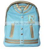 High Quality Korean Splice Style pu Leather Girl and Boy School Backpack Bag thumbnail-6