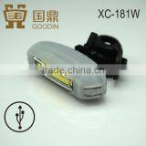 Usb Rechargeable Silicon Bicycle Front Light,COB White LED thumbnail-2