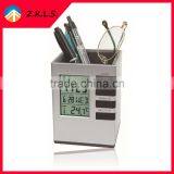 Multifunctional Digital Table Pen Holder With Clock And Calendar thumbnail-2