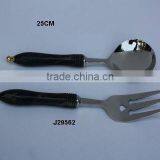 Wooden Handle With Brass Knob Salad Server Set in Steel Polished Handles in Other Material Also Available thumbnail-1