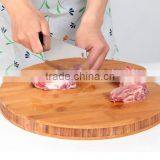 Hot Sale Round Bamboo Cutting Board With Metal Handle thumbnail-4