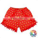 Summer Baby Toddler Girls' Polka Dot Pom Pom Trim Beach Shorts thumbnail-4