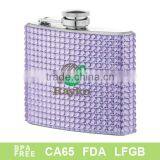 Premium Stainless Steel Diamond Wrapped Hip Flask thumbnail-1