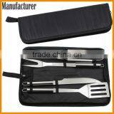 High Quality BBQ Tools Carrying Case New Steel Barbecue Tool Set With Solid Hard Wood Handles thumbnail-3
