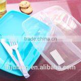 BPA-Free Foodgrade Plastic Lunch Box With Fork and Knife,plastic Lunch Box Set With Fork thumbnail-4