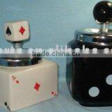 Ceramic Poker Ashtray Square Shape Handmade thumbnail-1