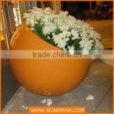 Outdoor Decorative Fiberglass Half Round Flower Pot thumbnail-4