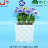 Dimple With Whitewash Design Cheap Square Ceramic Flower Pots and Planters thumbnail-4