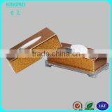 Kingmei Nice Gold Plexiglass Tissue Box With 4 Legs & Acrylic Table Tissue Box thumbnail-1