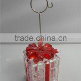 Holiday Party Placecard Favor in Gift Box Shape With a Blue or Green Ribbon thumbnail-1