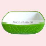 Medium Size Square Dark Fringe Fruit Dish Salad Bowl thumbnail-1