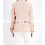 Wholesale Women Newest Collar Long Sleeves Buttoned Cuffs Polka Dot Printed Silk Shirt(DQE0155T) thumbnail-3