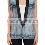 New Arrival Autumn Fashion Design Girls Denim Vest Wholesale thumbnail-1