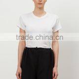 Wholesale Loose Fit Wide Leg Open Women Black Rib Custom Sweat Shorts thumbnail-4
