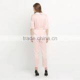 HAODUOYI Women Sexy Plunge Neck Three Quarter Sleeves Tailored Belted Casual High Waist Romper thumbnail-4