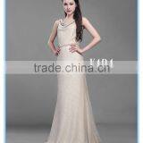 Flash Knitted Twill Fabric Cowl Neck Bias Cut Slim Ball Gown Evening Dress thumbnail-3