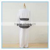 Wholesale Linen Suits 3 Pieces Pants Suits Woman Church Suits With Embroidery Cutwork Design thumbnail-6