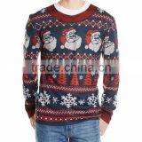 Men Blue Sweater Striped Christmas Theme Pattern Christmas Sweater Wholesaler thumbnail-1