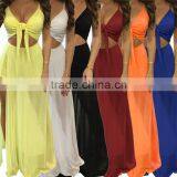 Zm50310b Hot Sale Women Long Dress Grenadine Pure Color Ladies Clothes thumbnail-2