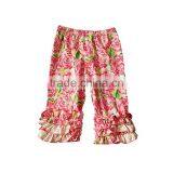 Wholesale Girls Triple Ruffle Christmas Pants Giggle Moon Latest Design Cropped Trousers for Children thumbnail-4