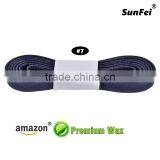 2017 Wide Flat Waxed Shoelaces - Black Wax Cotton Shoelaces - Custom Wax Sneaker Shoelaces - Amazon Supplier thumbnail-3