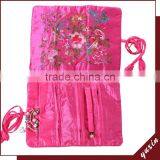 Pink Chinese Style Silk Brocade Jewelry Roll ,jewelry Pouch JR004 thumbnail-1
