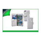 Stylish White Iphone 5 Protective Flip PU Leather Case With Stand / Card Slot thumbnail-1