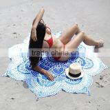 Reactive Print 100% Cotton Fabric Beach Blanket Round thumbnail-3