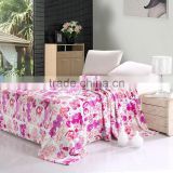 Pink flowers pattern flannel blanket,flowers motifs blanket series NO.7
