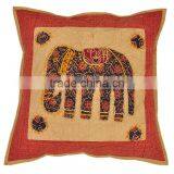 Rajasthani Elephant Design Embroidered Cushion Covers thumbnail-2