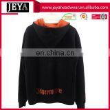 Thick Cotton Fabric Round Printing Design Hoodies , Gold Logo Orange Hoody Hoodies Winter Coat thumbnail-1