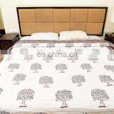 Indian Handmade Quilted Razai Jaipuri Tree Print 100% Cotton Winter Queen Quilt thumbnail-4