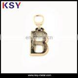 Fashion custom letter shaped pendant metal zipper puller for clothing